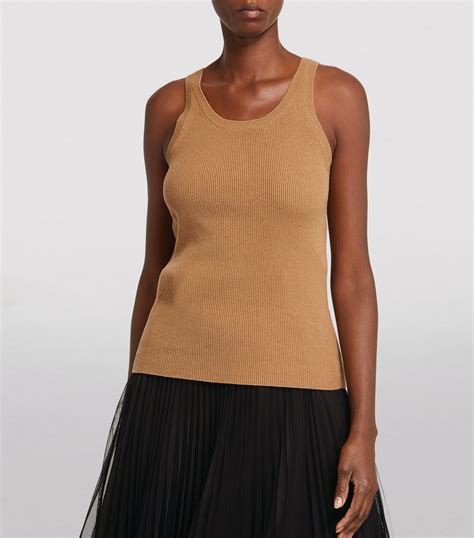 Wool and cashmere tank top in camel 